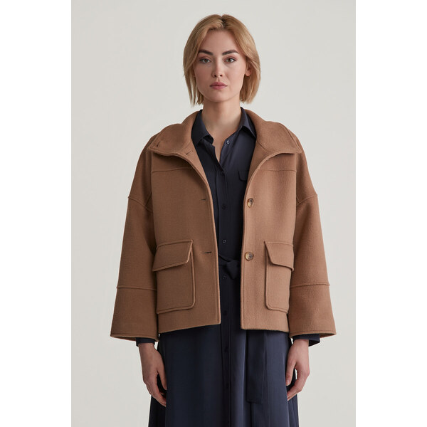 BUNDA GANT CROPPED WOOL JACKET WARM KHAKI 57412747