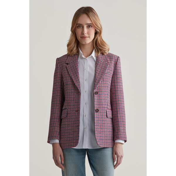 SAKO GANT REG HOUNDSTOOTH BLAZER BRIGHT RED 57412748