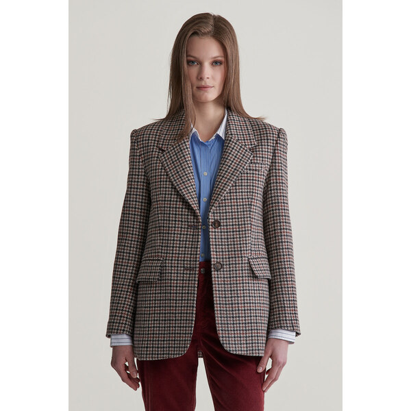 SAKO GANT REG HOUNDSTOOTH BLAZER SOFT OAT 57412749