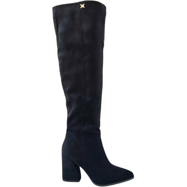 Čierne čižmy nad kolená Laura Biagiotti Micro Black 57436052