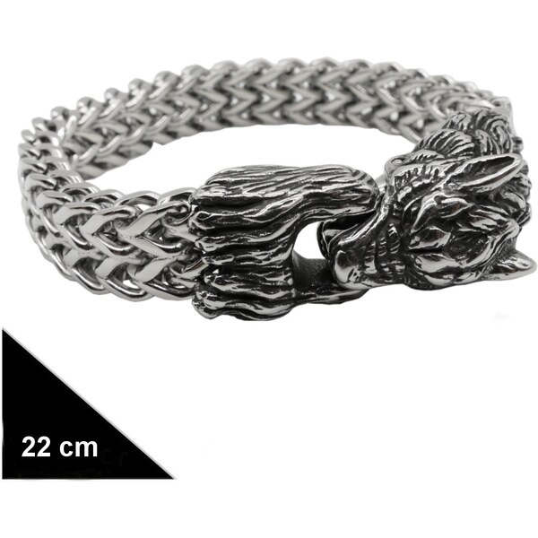 CITY STORM Pánsky náramok z chirurgickej ocele s motívom vlka 66889095