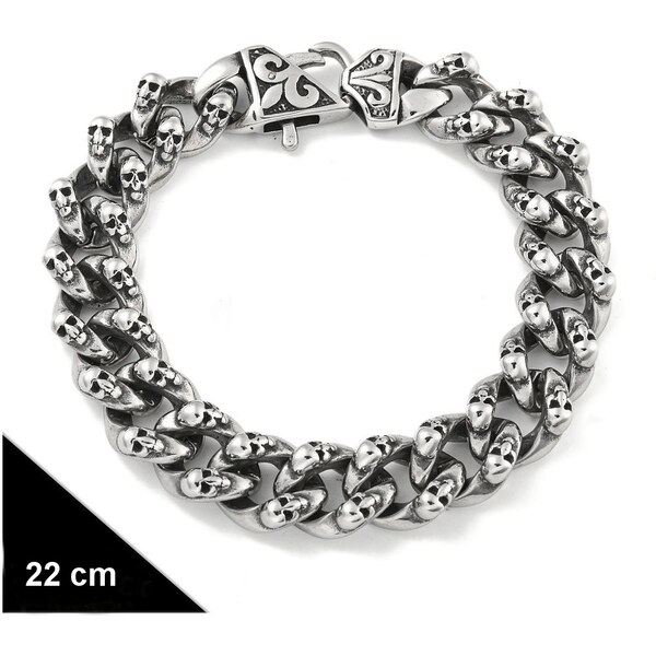 CITY STORM Obojstranný náramok z chirurgickej ocele – Lebky & 66888962