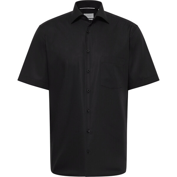 Pánska čierna nežehlivá košeľa ETERNA Modern Fit s krátkym rukávom zo 59068739