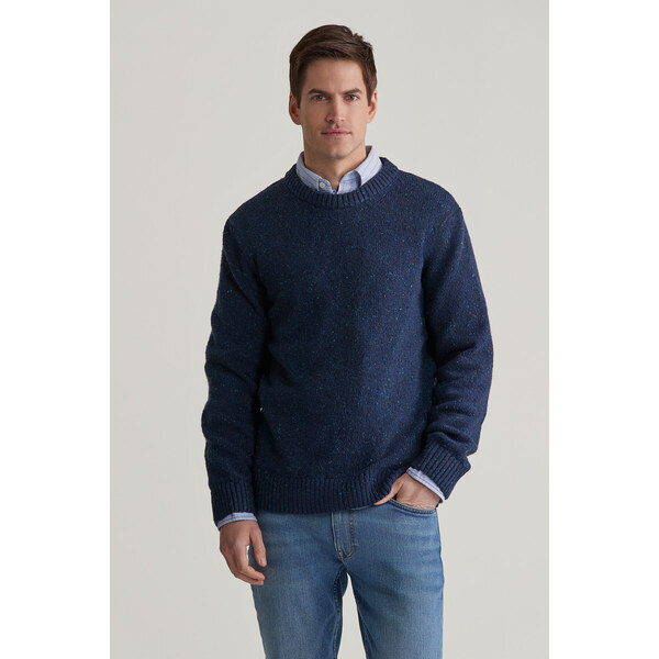 SVETER GANT NEPS WOOL C-NECK EVENING BLUE 57453146