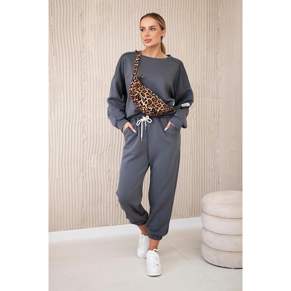 MladaModa Viskózová tepláková súprava model 7065P grafitová 57467169