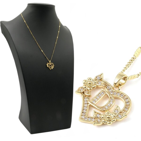 CITY STORM Luxusná retiazka s písmenom D v srdiečku a trblietavými 66888874