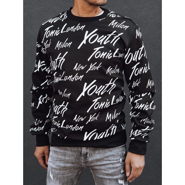 Dstreet Senzačná čierna mikina s nápismi 57487549