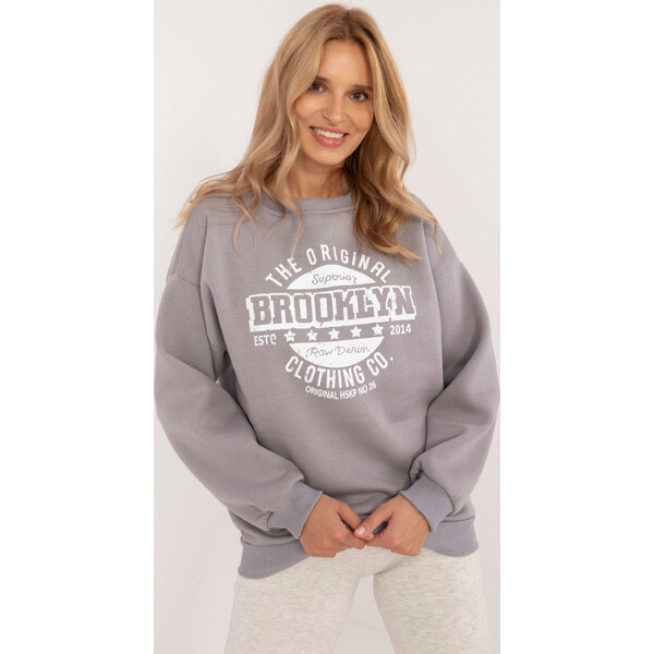 BASIC Sivá dámska mikina BROOKLYN EM-BL-617B.80-grey 57503430
