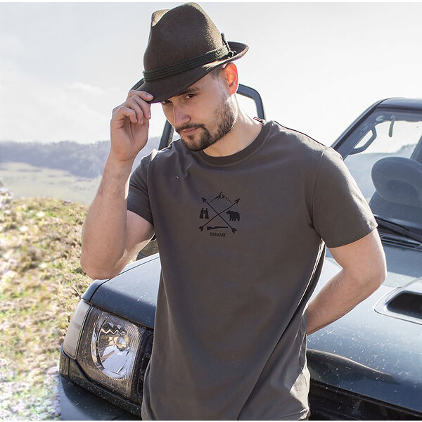 TERMOVEL Khaki pánske bavlnené tričko s krátkym rukávom 57535857