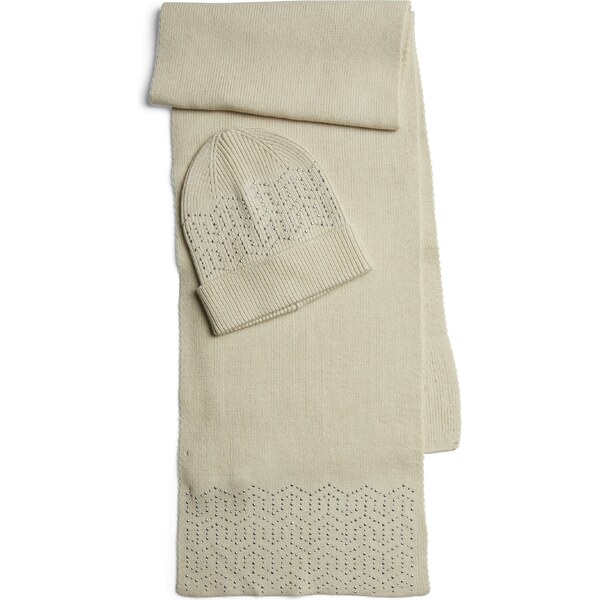 Pieces Dámska sada - čiapka a šál PCNASMINE 17152729 Whitecap Gray 66578387