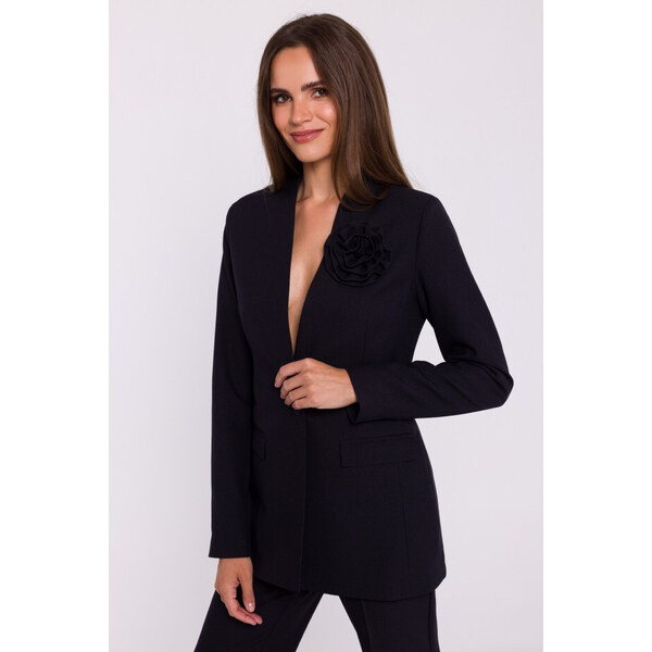 STYLOVE S370 Kvetinová bunda - čierna 57561728