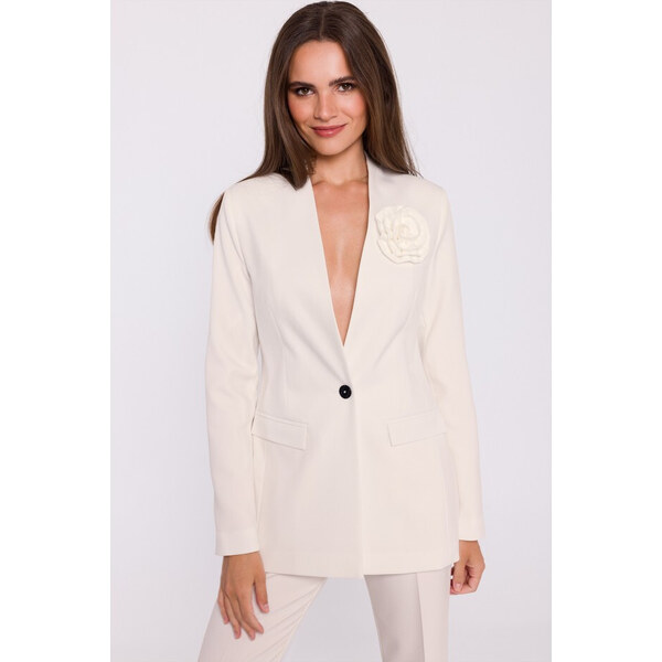 STYLOVE S370 Kvetinová bunda - slonovinová kosť 57561729