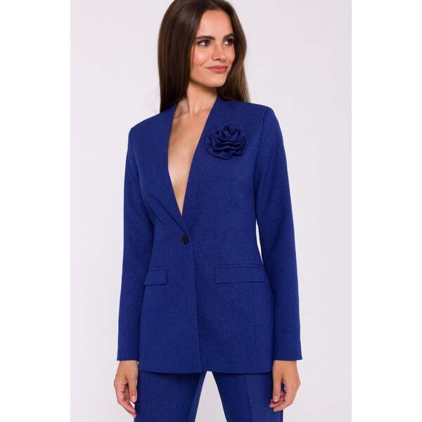 STYLOVE S370 Kvetinová bunda - modrá 57561730