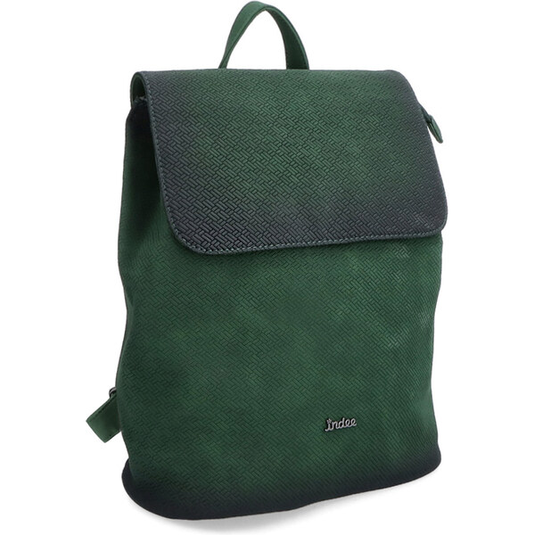 Mestský batoh zo syntetickej kože Indee zelená 6319 TZE 57568569