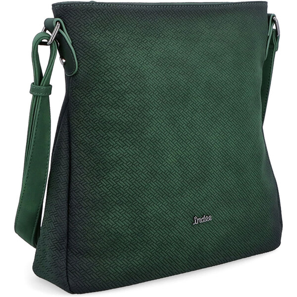 Kabelka zo syntetickej kože crossbody Indee zelená 6317 TZE 57568566