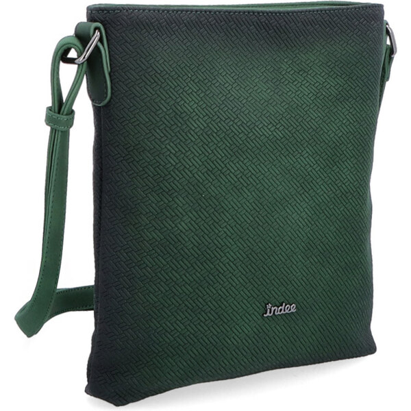 Kabelka zo syntetickej kože crossbody Indee zelená 6316 TZE 57568554
