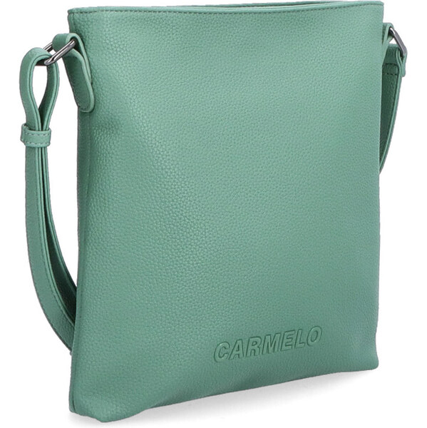 Kabelka zo syntetickej kože crossbody Carmelo zelená 4324 ZE 57568557