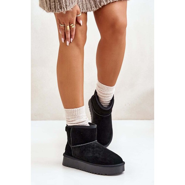 Boto Dámske semišové snehule na platforme nad členkom čierne Rianaella 57600163