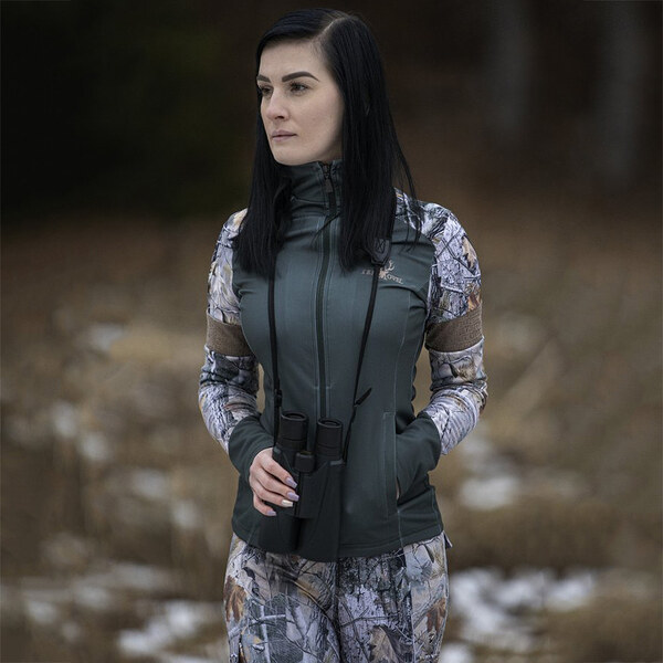 TERMOVEL Khaki dámska funkčná mikina na zips 57597463