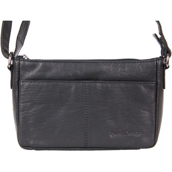 Sendi Design Dámska kožená taška cez rameno MIRIAM čierna 57621225