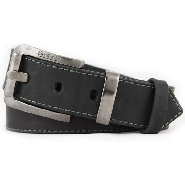 Pánsky kožený obšitý opasok čierny (P158) 57631811