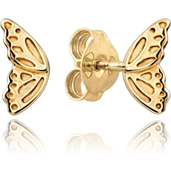 OLIVIE MINET Elegantné zlaté náušnice motýlia krídla Au 585/1000 60964830
