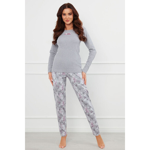 Italian Fashion Dámske bavlnené pyžamo Ibena šedé, Farba šedá 57643748