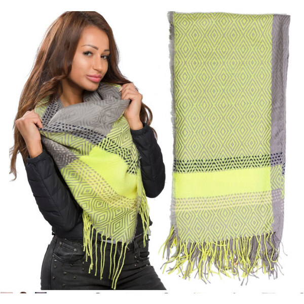 Fashionweek Veľký, teplý moderný šál s geometrickými vzory TC573 48749978