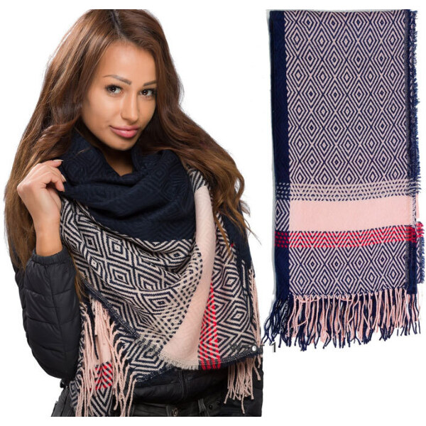 Fashionweek Veľký, teplý moderný šál s geometrickými vzory TC573 48749977