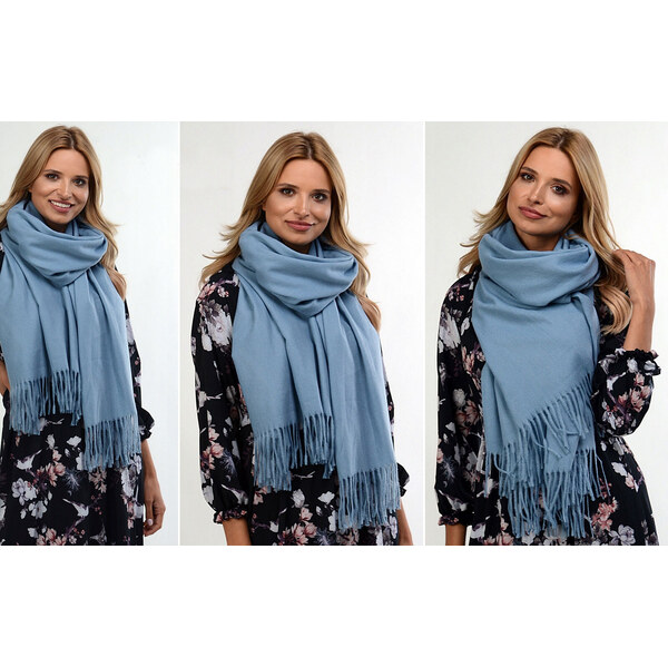 Fashionweek Veľký hladký kašmírový šátek, šál so strapcami ZIZI13 48750454