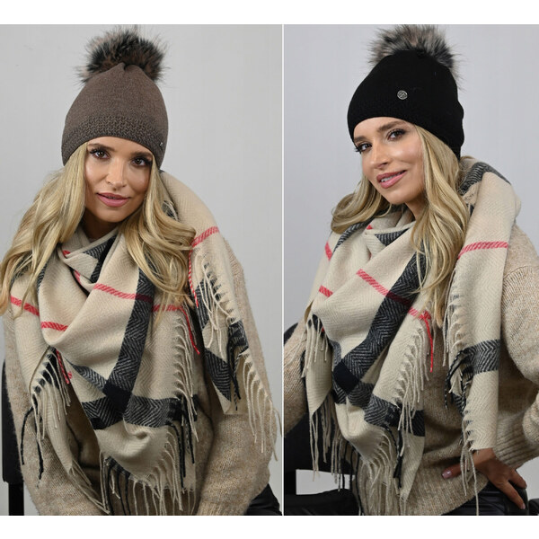 Fashionweek Veľký kockovaný kašmírový šátek, šál so strapcami ZIZI-405 48751679