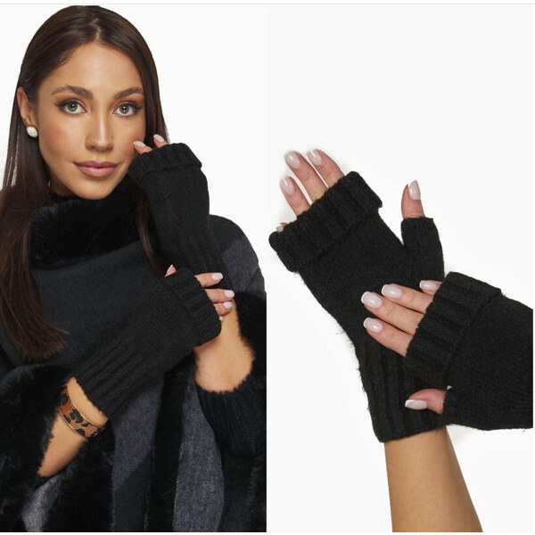 Fashionweek Teplé pletené rukavice s prímesou vlny MITENKI KARR019 48752218