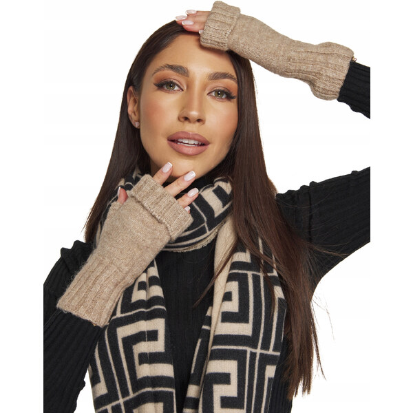 Fashionweek Teplé pletené rukavice s prímesou vlny MITENKI KARR019 48752219