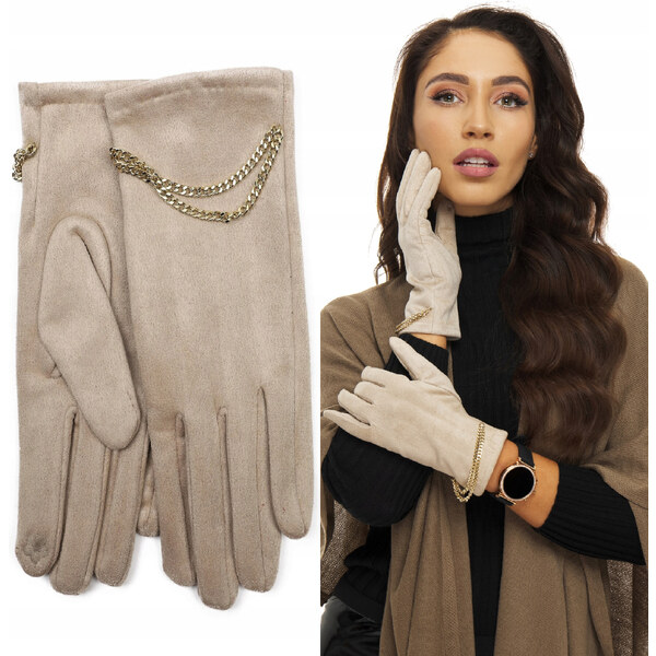 Fashionweek Dámske teplé mäkké semišové rukavice KARR64 48753113