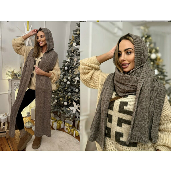 Fashionweek Dámska dlhá šatka, šatka s kapucňou 2w1 JK-CLEO 48753220