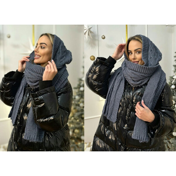 Fashionweek Dámska dlhá šatka, šatka s kapucňou 2w1 JK-CLEO 48753224