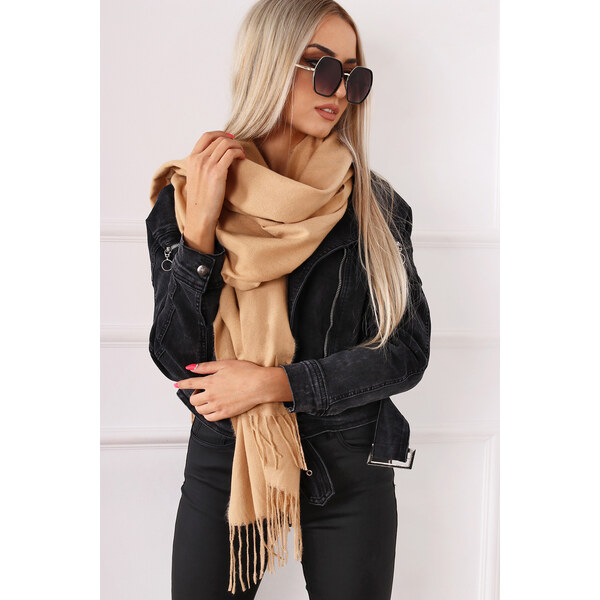 Fashionweek Veľký hladký kašmírový šátek, šál so strapcami ZIZI13 48750446