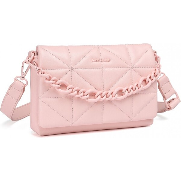 Miss Lulu Kabelka - Lulu prešívaná s retiazkou, ružová 57672397