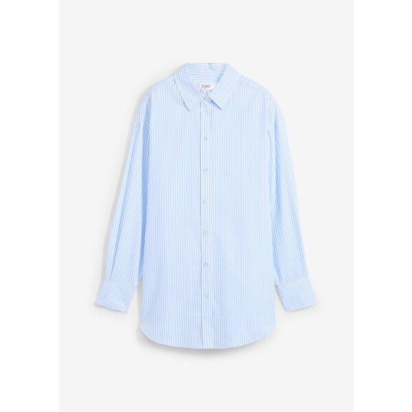 bonprix Košeľová blúzka z čistej bavlny, farba modrá 57674561