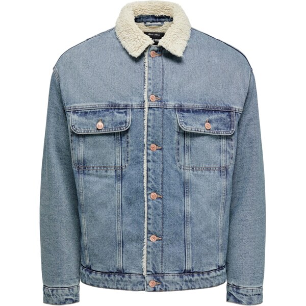 Only & Sons Prechodná bunda ONSWILSON modrá denim 57992030