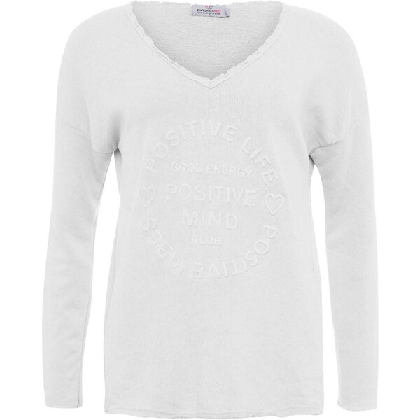 Zwillingsherz Mikina Positive Mind biela 57728442