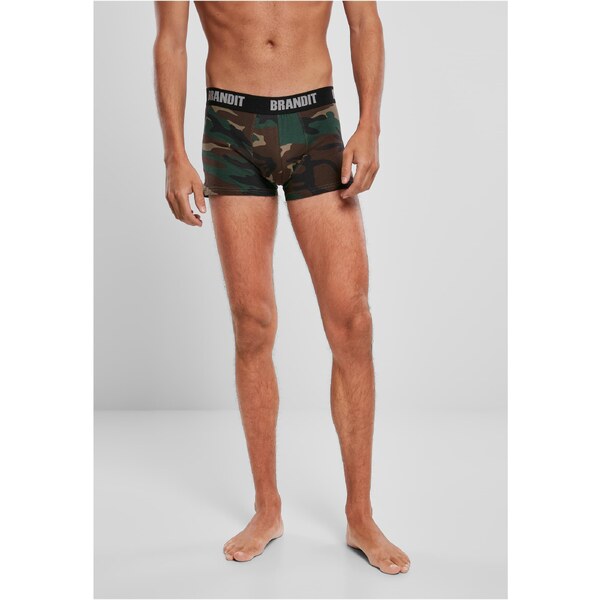 Brandit Logo 2er Pack woodland/black boxers 50653060