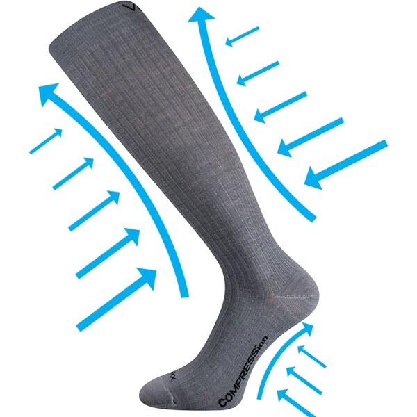 WOOLAX kompresný vlnené podkolienky so striebrom VoXX Sv. sivá 43-46 1 26458924