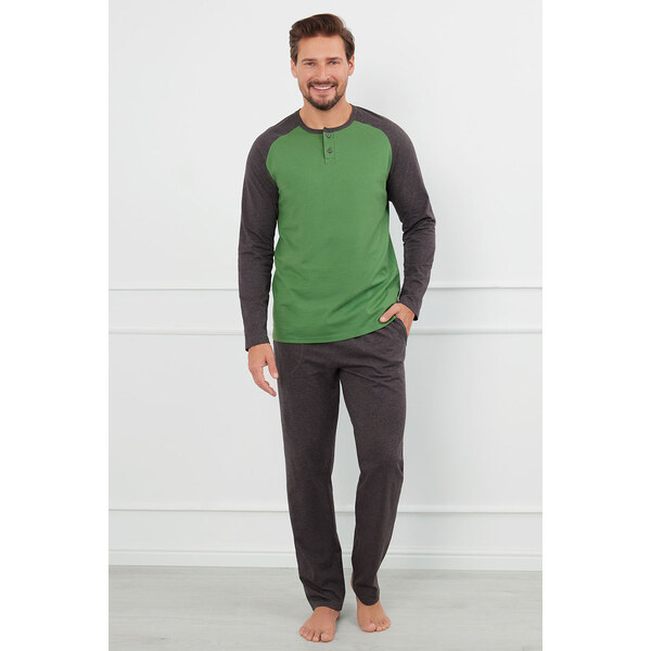 Italian Fashion Pánske bavlnené pyžamo Alexander grafitové, Farba 57784168