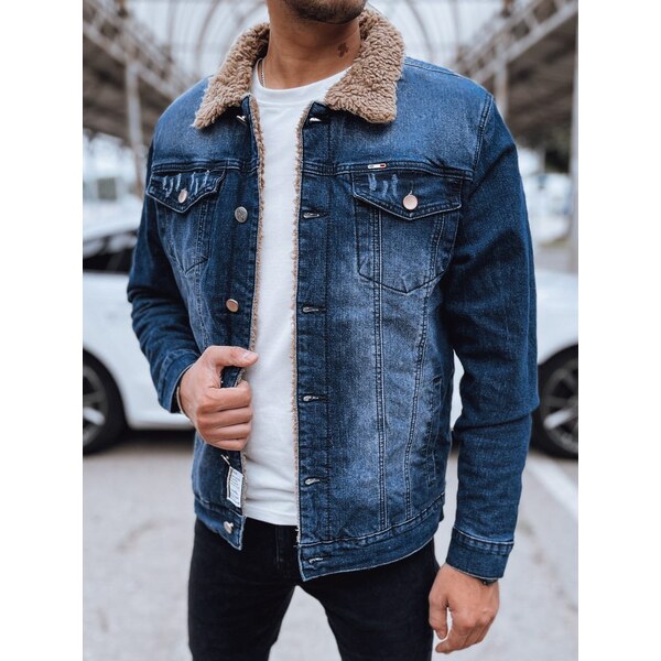 Dstreet Modrá prechodná zateplená rifľová bunda 57796033