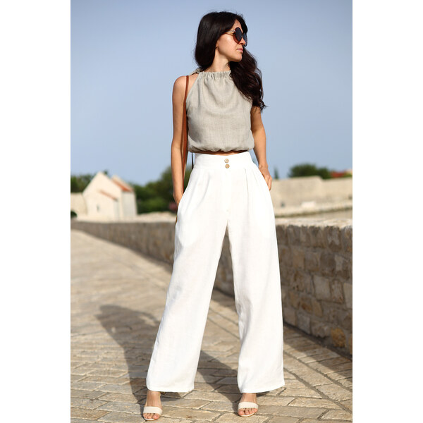 Dámske elegantné nohavice Lotika zo 100% lanu 62954254