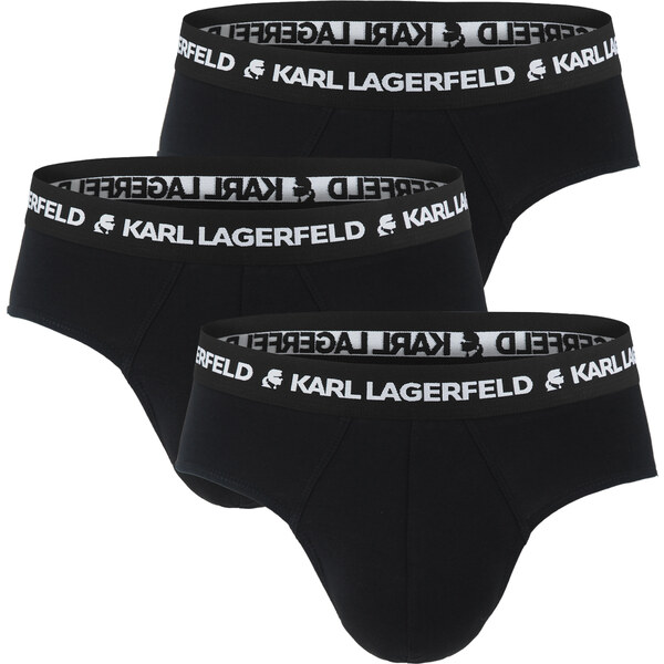 KARL LAGERFELD - slipy 3PACK organic cotton logo LAGERFELD black color 57824372