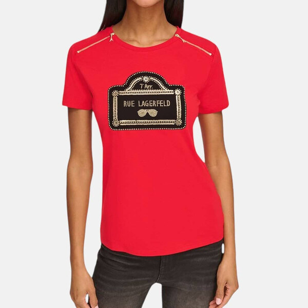Dámské červené triko Karl Lagerfeld 56016 57824722
