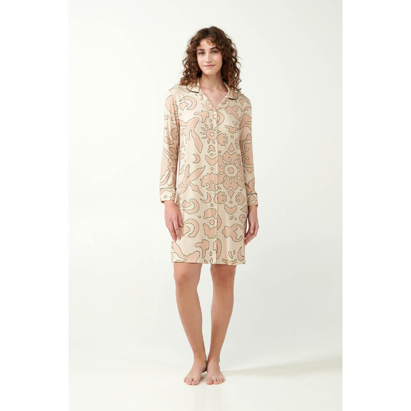 Vamp - Béžová nočná košeľa s gombíkmi 21090 - Vamp 57826715