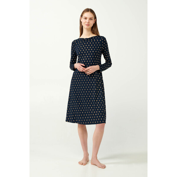 Vamp - Elegantná nočná košeľa so zlatou potlačou 21015 - Vamp 57826747